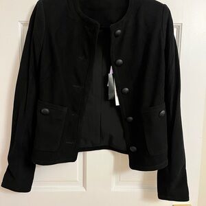 Elie Tahari Black Women's Blazer-genuine sheep suede